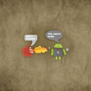 Wallpaper logo android vs apple
