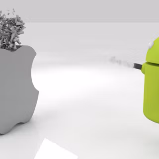 Wallpaper logo android vs apple