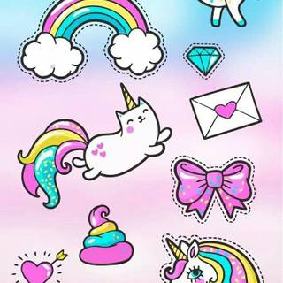 Cartoon unicorns wallpaper