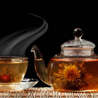 Hot tea cup wallpaper