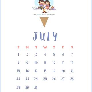 July 2018 calendar wallpaper