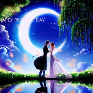 Men flower propose wallpaper