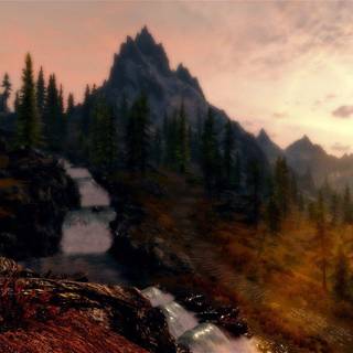 Skyrim scenic background