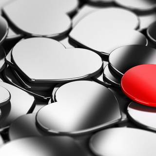 Black with Heart wallpaper HD