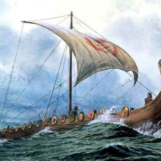 Viking ship wallpaper