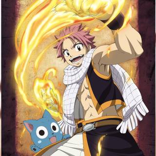 Fairy tail natsu and happy wallpaper