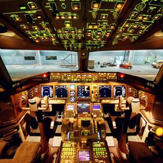 Airplane cockpit background