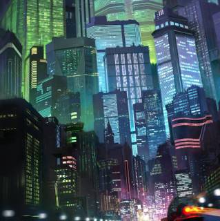 Cyberpunk city wallpaper