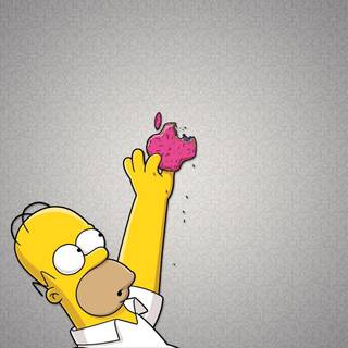 Wallpaper full HD homer apple