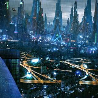 Sci fi city background