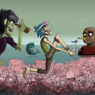 Gorillaz wallpaper plastic beach