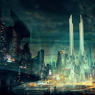 Wallpaper city future