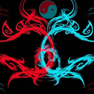 Neon dragons wallpaper