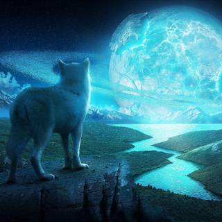 Ice wolf wallpaper
