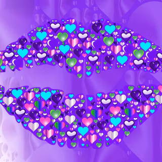 Purple glitter hearts wallpaper