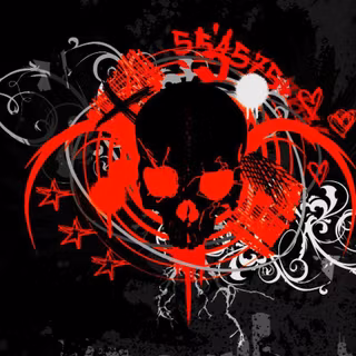 Wallpaper skull red HD