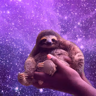 Sloth in space wallpaper