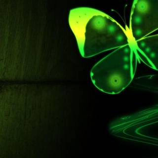 Neon green butterflies wallpaper