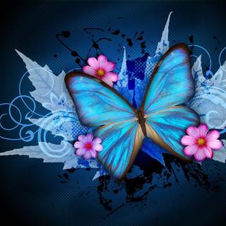 Neon green butterflies wallpaper