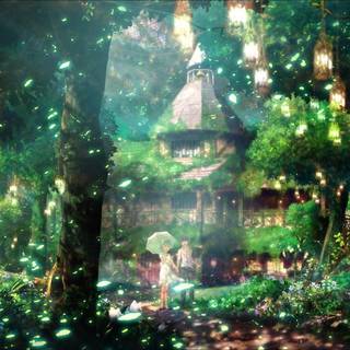 Anime forest wallpaper
