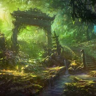 Anime forest wallpaper