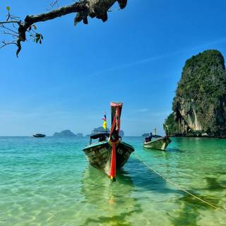 Thailand beaches with boats wallpaper