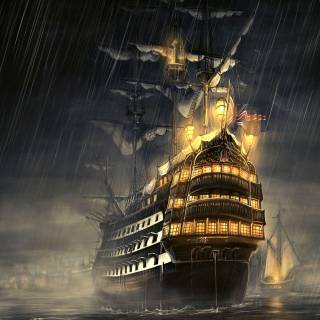 Ghost pirate ship wallpaper