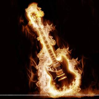 Burning guitar wallpaper