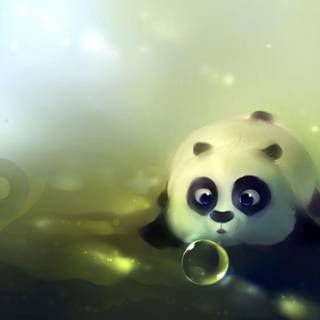 Wallpaper baby panda