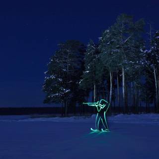 Winter forest wallpaper night