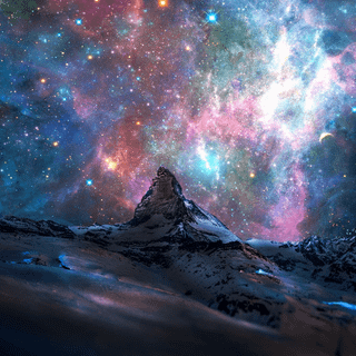 Starry mountain wallpaper