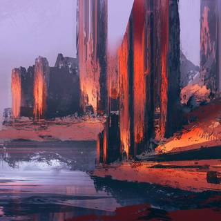 Background futuristic landscape