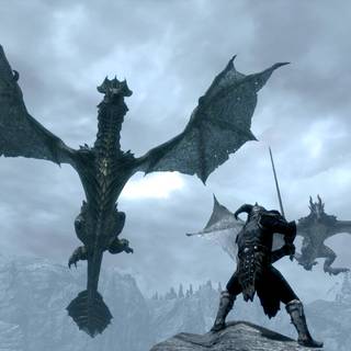 Skyrim wallpaper dragon 1080p