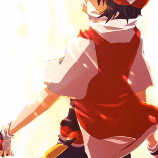 Anime pokemon red background