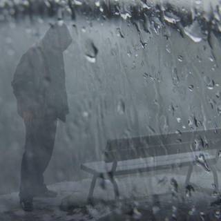 Alone boy in rain HD wallpaper