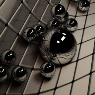 Black 3D Cubes iPhone Wallpaper