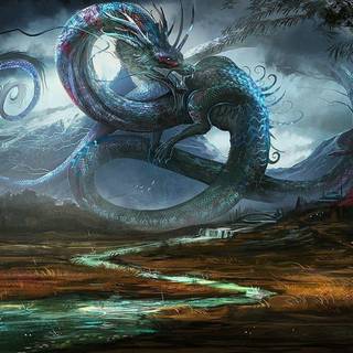 Oriental dragon full HD 1080p 3D wallpaper