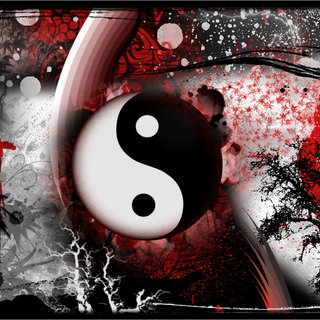 Black white red wallpaper