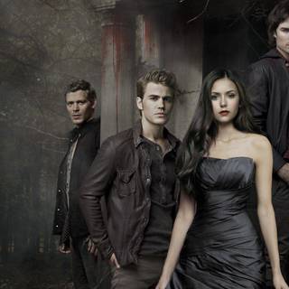 The vampire diaries damon and elena wallpaper