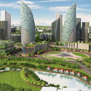 High-tech city HD wallpaper