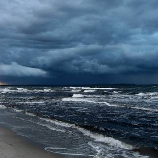 Stormy beach background