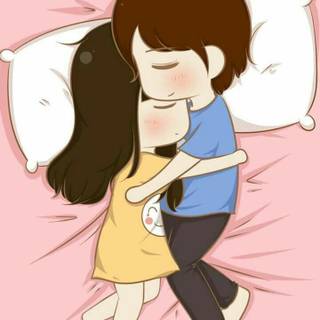Love cartoon couple wallpaper