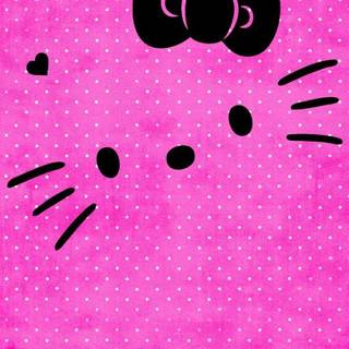 Wallpaper hello kitty pink hitam