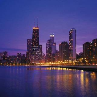 Chicago skyline night wallpaper