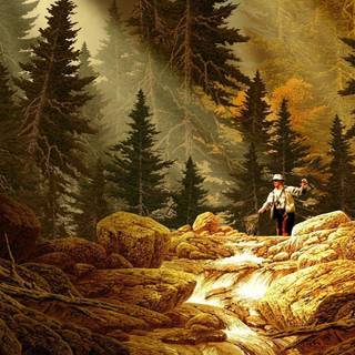 Fly fishing phone wallpaper