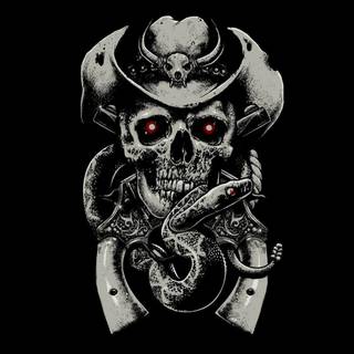 SKULLS WITH GUNS WALLPAPERS