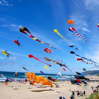 Flying kites wallpaper