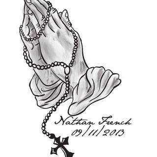 Praying hands with rosary wallpaper