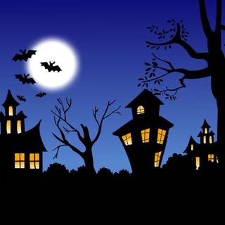 Scary background cartoon haunted houes