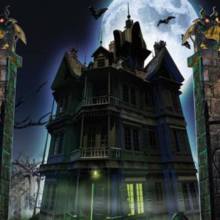 Scary background cartoon haunted houes